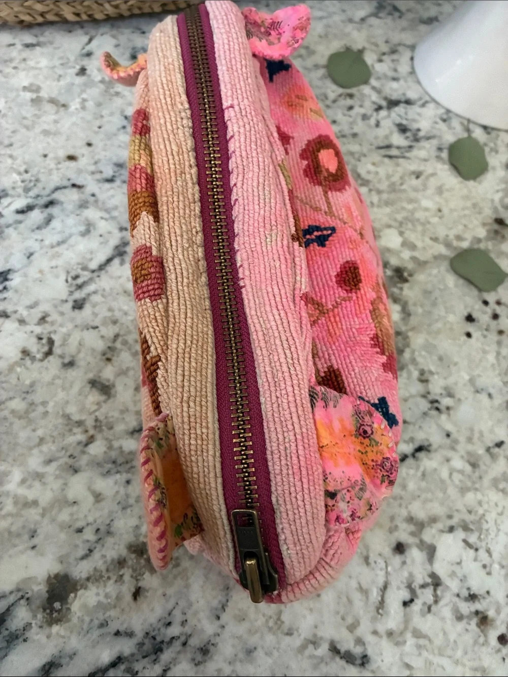 Magnolia Pearl   1 of a kind. Handwoven Needlepoint , mouse ears Pouch